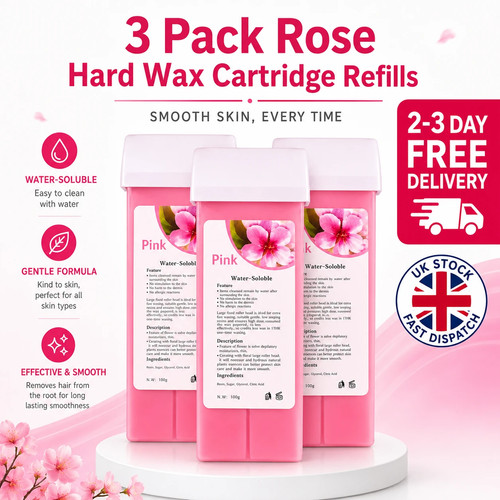 Pack rose hard wax cartridge - 3,